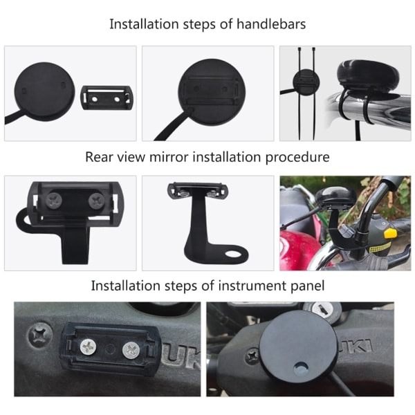 4-i-1 Timer, Termometer, Voltmeter, Universal för 12V Motorcykel - Lufttemperatur