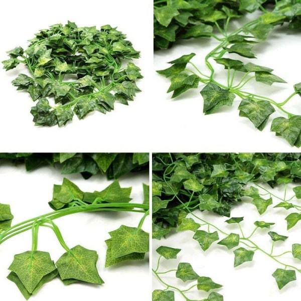 Pakke med 12 kunstige vedbendplanter dekoration til have/balkon/stue/fest/bryllup-2,2 m