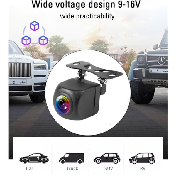 Langaton auton peruutuskamera WIFI:llä, 170 astetta, kojelautakamera, HD-yönäkö, iPhone, Android, 12V..