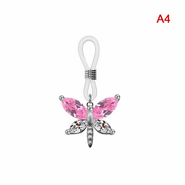 1 st Sexig tofs Crystal Butterfly hängsmycke Nippel Ring for Wom Multicolor A4 Multicolor A4