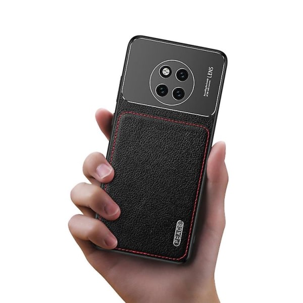 För Huawei Mate 20 Pro, frostad metalli + lädertextur skyddande phone case Oranssi