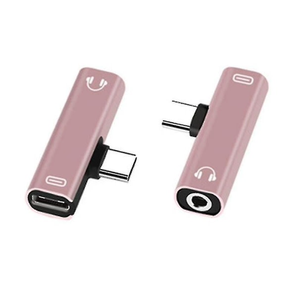 2 i 1 type C til 3,5 mm-uttag Hörlursladningskonvertering USB Type-c lydadapter
