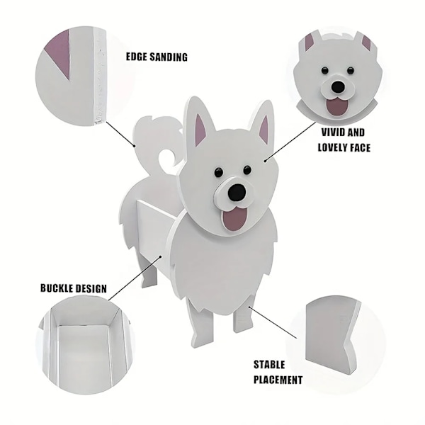 Haveplanter i form af en sød hund - Samoyed Labrador Shepherd hundevase - PVC-potter til hjemmet og haven C M