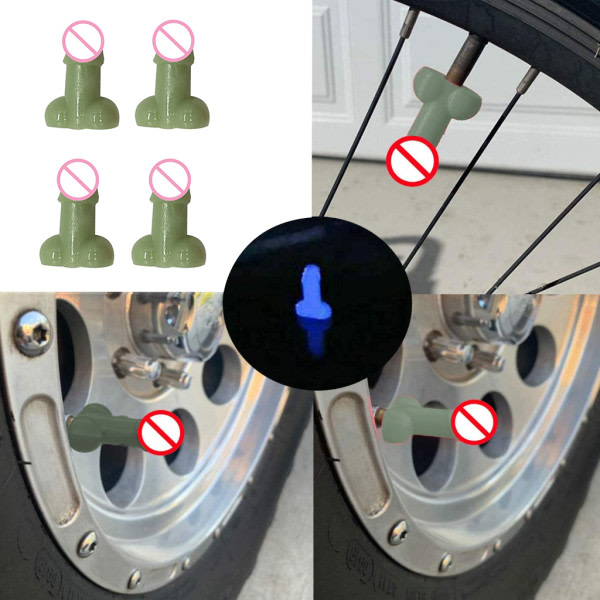 Auto Wheel Tire Fluorescens Stamventil Caps Universal Stam Covers Lufttät Sea Senap