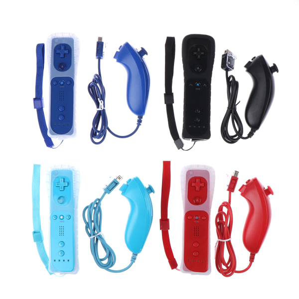 Wii & Wii U-fjärrkontroll & Nunchuck Inbyggd Motion Plus-kontroll Blå