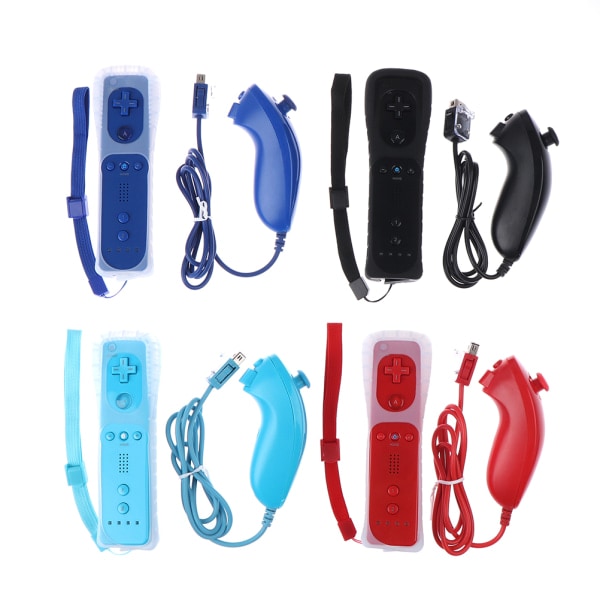 Wii & Wii U-fjernkontroll & Nunchuck Innebygd Motion Plus-kontroll Blå