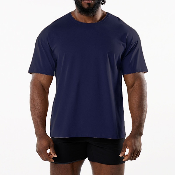 Hengittävä miesten urheilupaita - Pohjoismainen minimalistinen - treenivaate Navy blue M