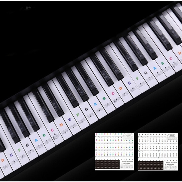 Keyboard Piano Black - Flerfarvede klistermærker til klaver og keyboard Multicolor