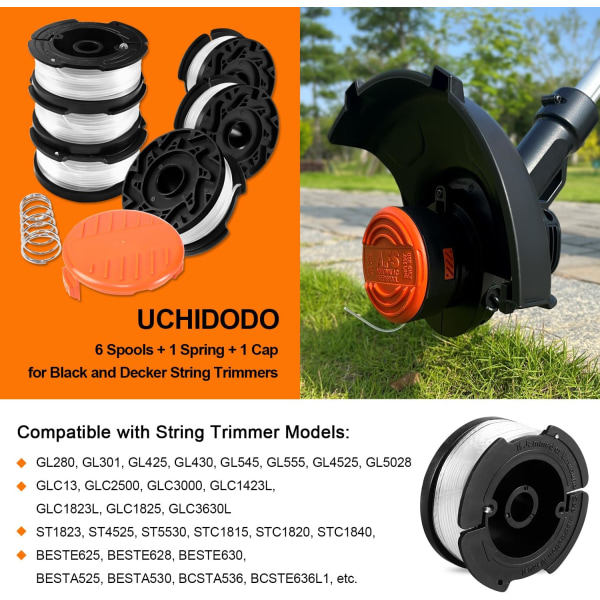 Trimmerilinjakeila Black & Decker -trimmerille, 6 trimmerilinjaa