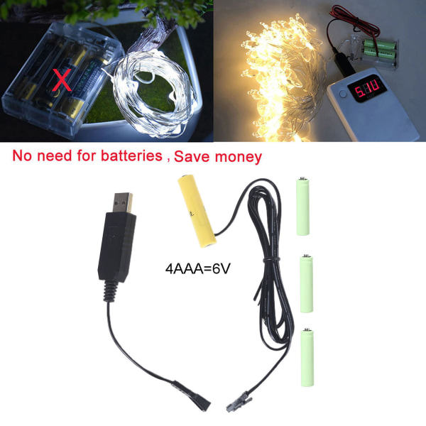Typ C/ USB Power 6V 4AAA Dummy Batteri för Skäggtrimmer Tandborste Fjärrkontroll Återanvänd AAA Dummy Batterier 4.5V modell