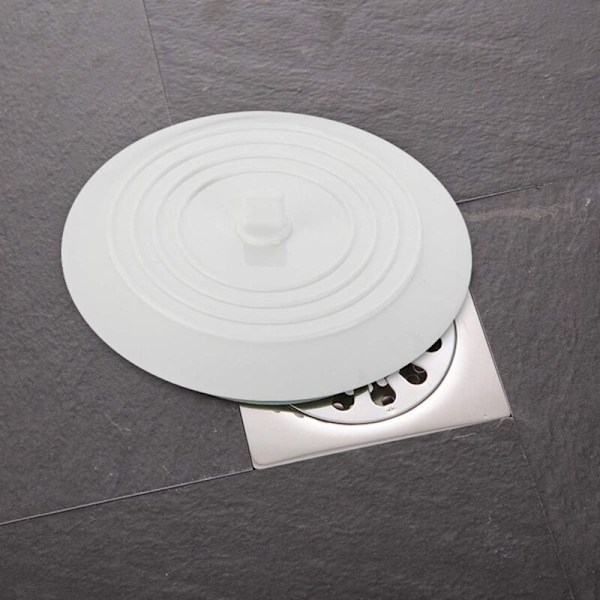 Silikon Badekarplugger Vaskestopper Kjøkkenvask Plugg 15CM Diameter for Kjøkken, Bad og Vaskerom Universal Avløpsplugg Stopper (1 stk, Hvit)