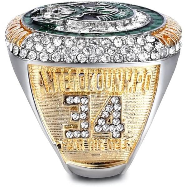 CDQ 2021 Bucks Championship Ring Replica Basketball Champions Ring STØRRELSE 10