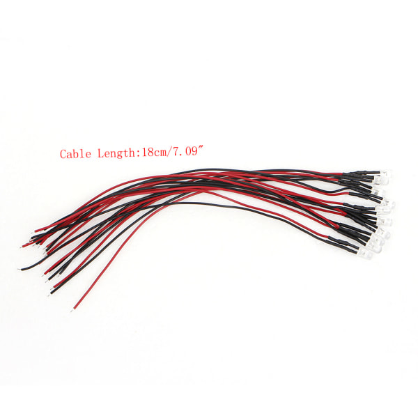 10 stk. DC12V 5mm LED-lys Forudkablede LED'er Små 18 cm Lang Ledning Optoelektroniske Lys Hvid