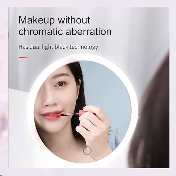 Makeup Mirror, Makeup Mirror, Mirror with Light, Rechargeable Makeup Mirror with Light Oval (600ml) Charging Trichromatic Light -RY