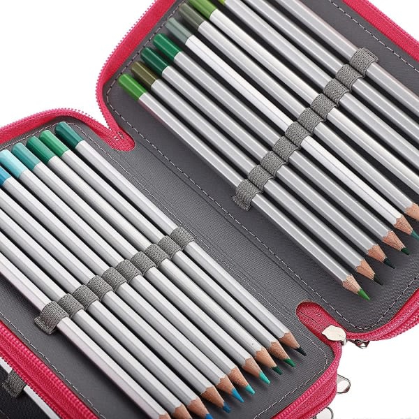Färgpennfodral 72 Slot Pencil Organizer Bärbart case (svart) Tx