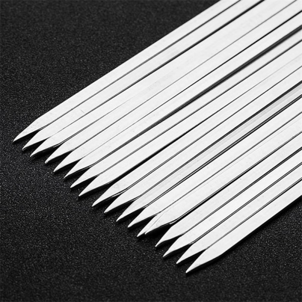 Grillspett i rostfritt stål, 10 st Silver 10 PCS