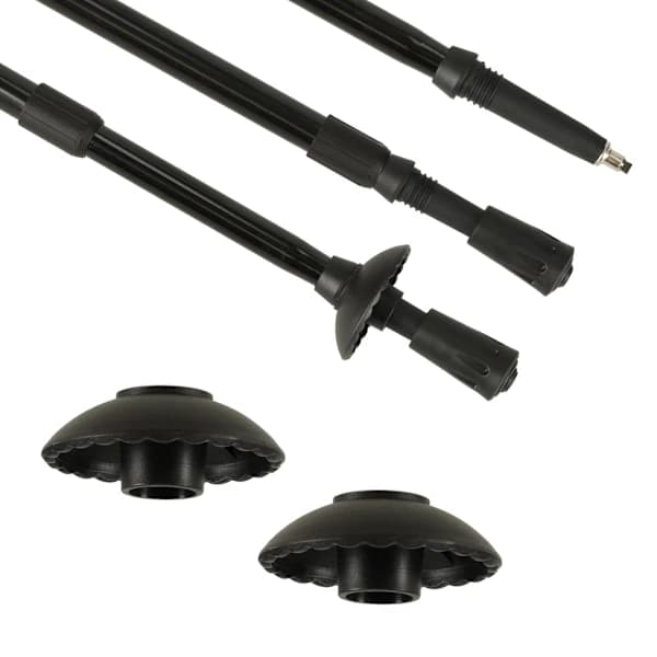 Walking Pole / Trekking Pole - Adjustable Height Black Svart