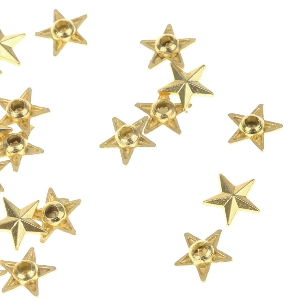 50 sæt DIY Star Nitte Snaps Legering Beklædningsgenstand Dekorative knapper Guld