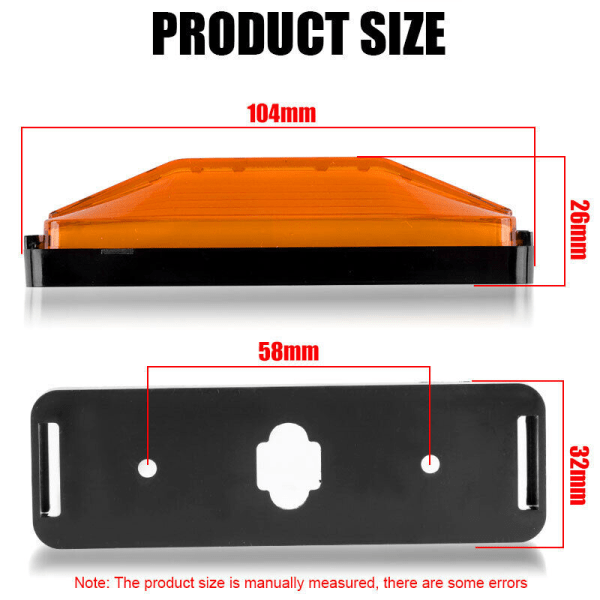 2x Rød/Amber 28 LED Blinklys Baglygte Sidemarkering Lys til Lastbil Trailer