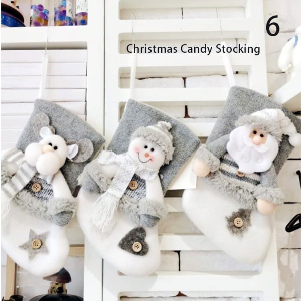 3 kpl joululahjapusseja Tonttuherkkuja Puukoriste Harmaa 3 kpl Gray 3pcs