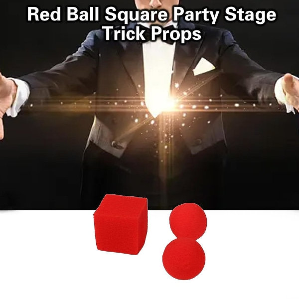 1 set trick rekvisita Supermjuk interaktiv njutbar minimalistisk röd boll fyrkantig svamp rekvisitasats roliga prylar