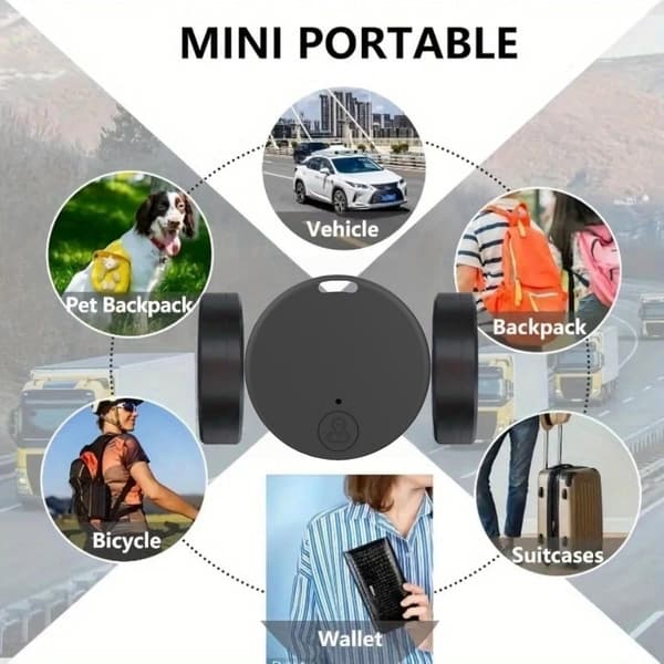 Mini Bluetooth-tracker för föremål, 2-pack, bärbar nyckelhittare med app-varning för bagage, plånbok, husdjur, barn, svart & vit