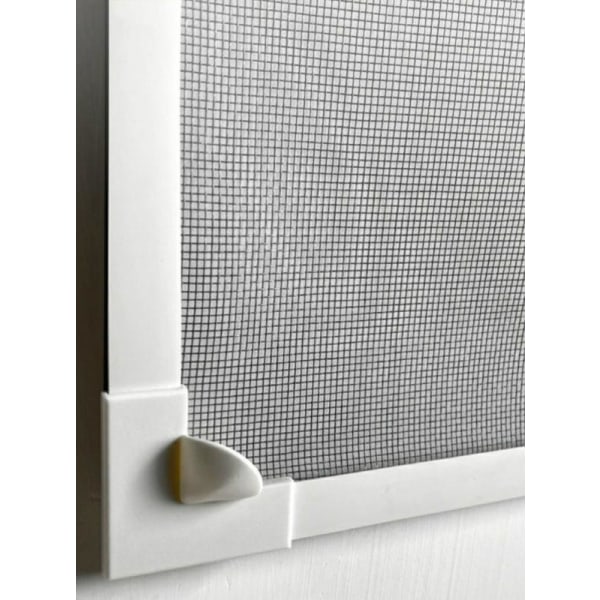 Vit ram med grå tråd och magnetremsa, Fönstermyggnät med innovativ magnetfäste | Myggnät upp till 150 x 70 cm individuellt cu