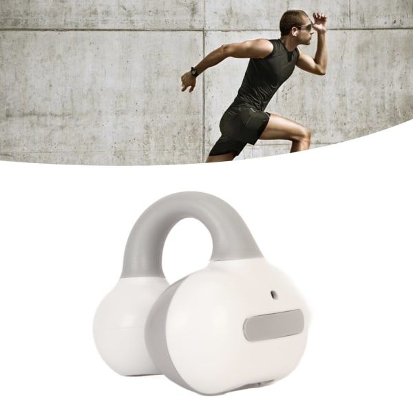 Clip On trådlösa hörlurar Bluetooth 5.3 Stereo Single Ear Open Ear Clip On Headphone för Business Grå