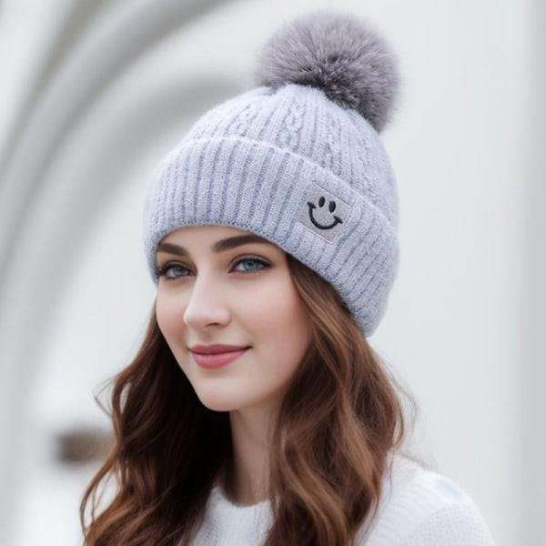 Vinter Tyk Varm Hue Forældre Barn Varm Strikket Vinter Ha Grå one size Gray one size