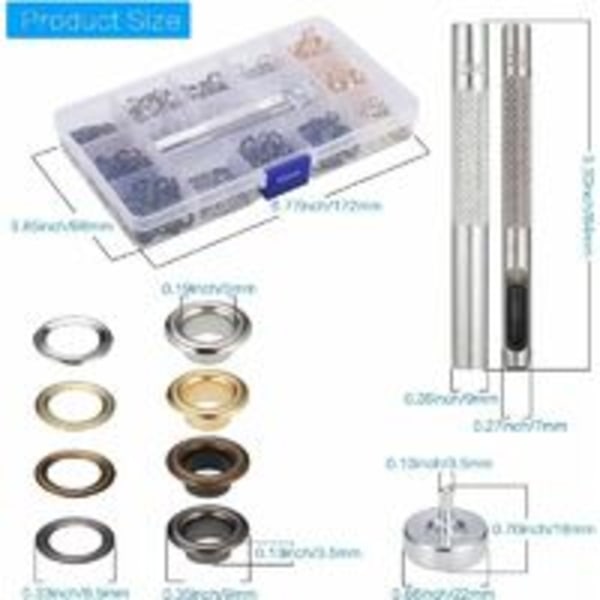 400 st öljetter Kit 5 mm metall öljetter Kit för Tarp Bälte Skor Hatt