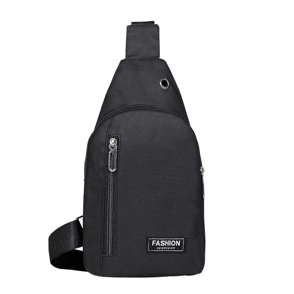 Liten Sling Bag Crossbody Bröst Axel Vanntett Sling Håndveske En Rem Reiseveske For Menn Kvinner Gutter Med Hodetelefonhull A A