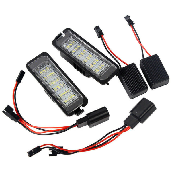 2x LED-nummerplåtsljus för VW GOLF MK4 MK5 MK6 PASSAT EOS Err