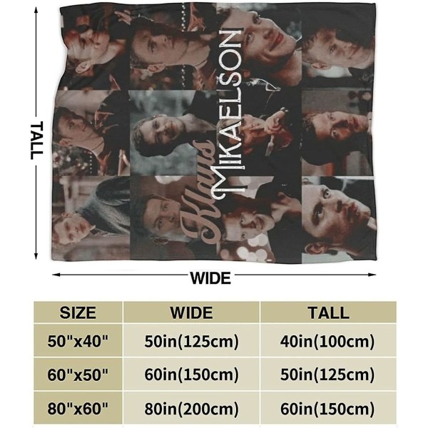 Klaus Mikaelson Fleecefilt Sängfilt Lätt Super Mjuk Mysig Lyx Sängfilt Microfiber -s488 50x40in 125x100cm