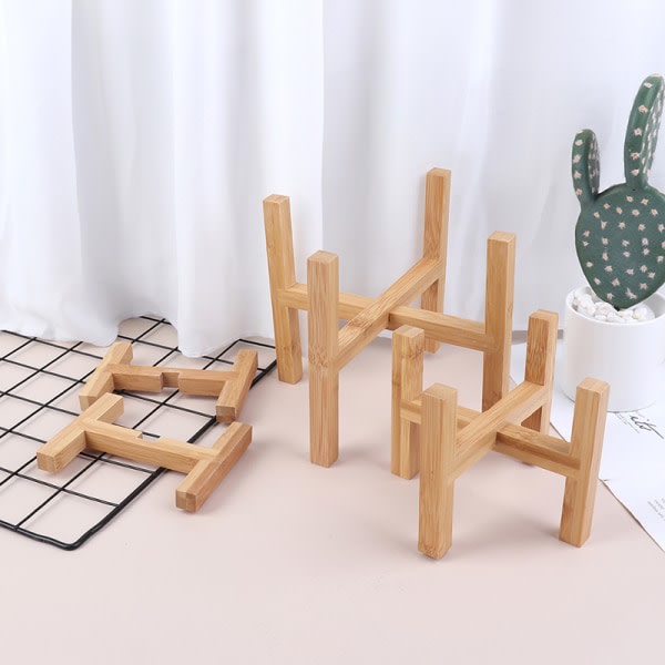 Trä Krukbrickor Blomkruka Stativ Stark Fristående Bonsai H Trä Färg L Wood Color L