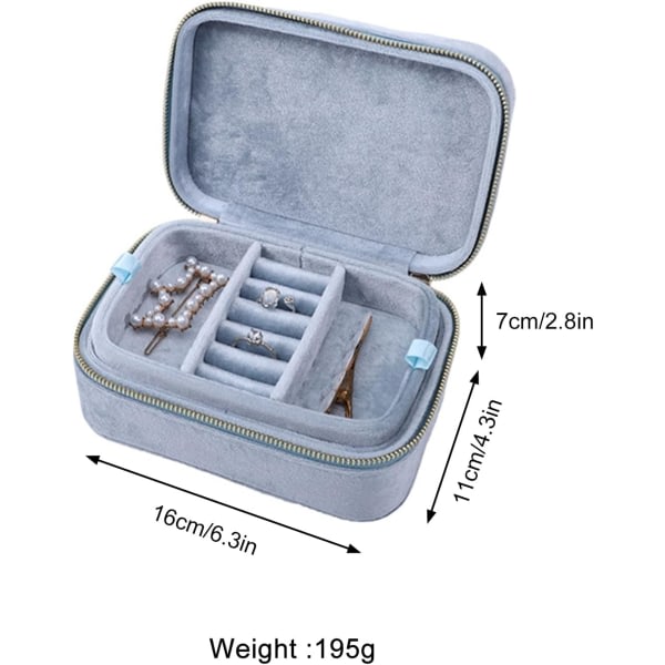 Plysch resesmycken Organizer Box | Smyckeskrin för kvinnor, Case Litet | Organizer for smycken Case for smycken for women (blå)