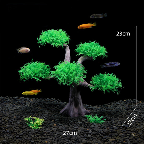 Kunstig vannplante akvarieplante terrarium fisktank ornament dekor grønn