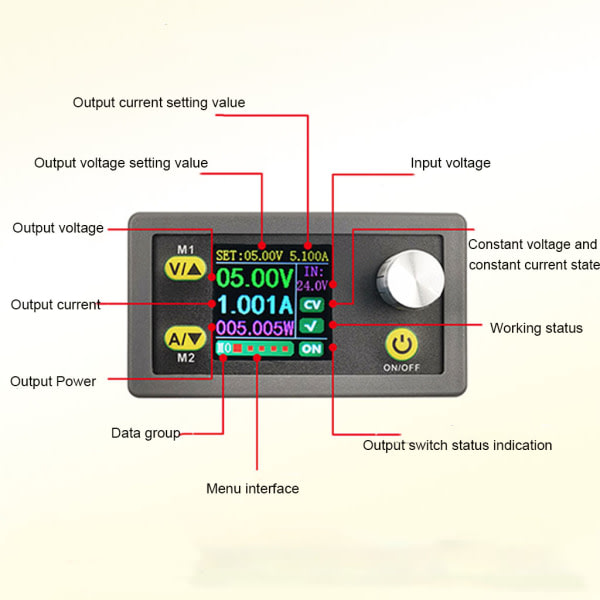 36V 5A justerbar CNC för DC- power Step-down Power Module Konstant spänning Konstant ström med LCD-skärm