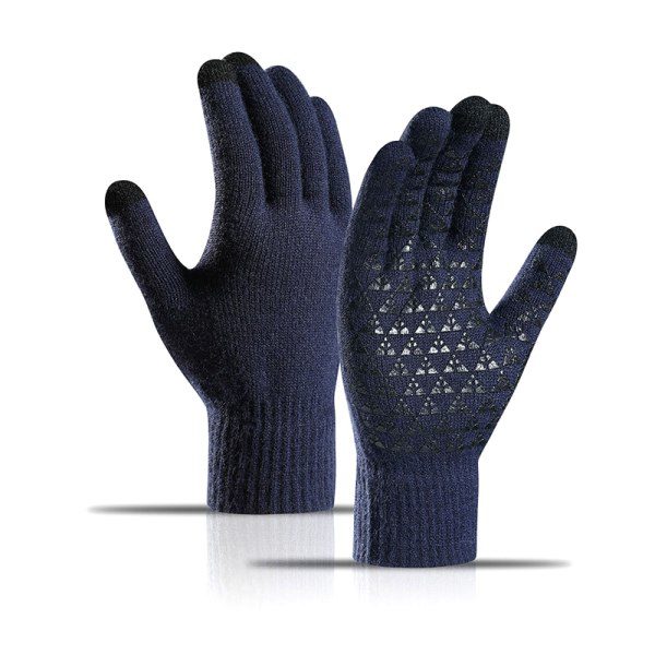 Vinterstrikket varme handsker Tyk Ensfarvet Varmt Touch Warm Ridi sort og hvid OneSize black and white OneSize