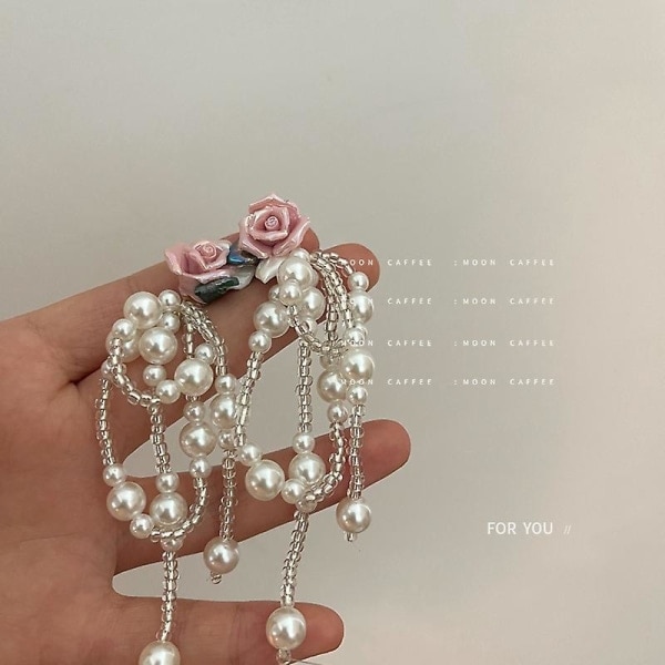 Kukkahelmi Tofs Dingla korvakorut, Bohemian With Pearl Tofs