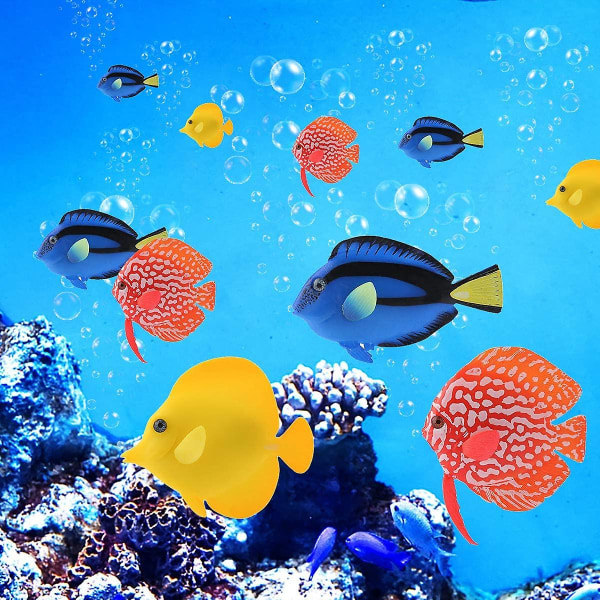 Kunstig tropisk fisk 3 stk Kunstig silikonfisk Naturtro fisk Lysende