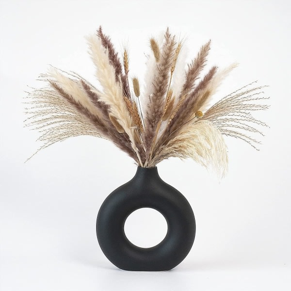 Pampas vassvas, kreativ vas heminredning(M,svart)