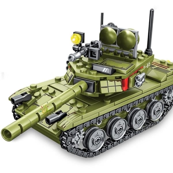 Military 85 Main Battle Tank Building Blocks WW2 Educational Toy With Two Dolls 1 sett