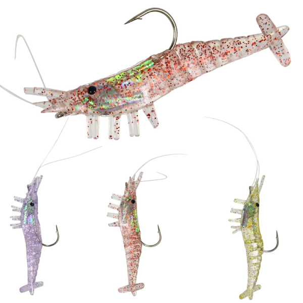 4 stk. Forudstykkede Fiske Lopper med Krog, Soft Baits Pool Bedst til Bas, Spinner Baits, Bas, Ørred, Krabbe, Wall Eye