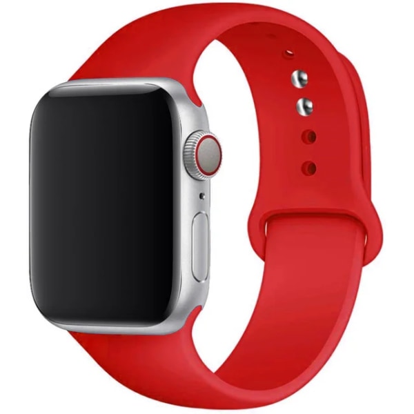 Silikoniranneke Apple Watchille 45mm 44mm 42mm 49mm 41mm 40mm 38mm correa armband iwatch Series 8 7 9 SE 4 3 5 Ultra 6 Punainen Red 42 44 45 49 mm M-L
