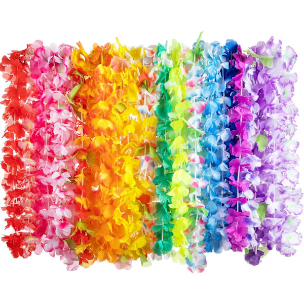 Toy 12 Pieces Hawaiian Leis Bulk, Tropical Flower Lei Hawaiian Lei Beach Hawaii Luau Party Favors Decoration Birthday Party Accessories