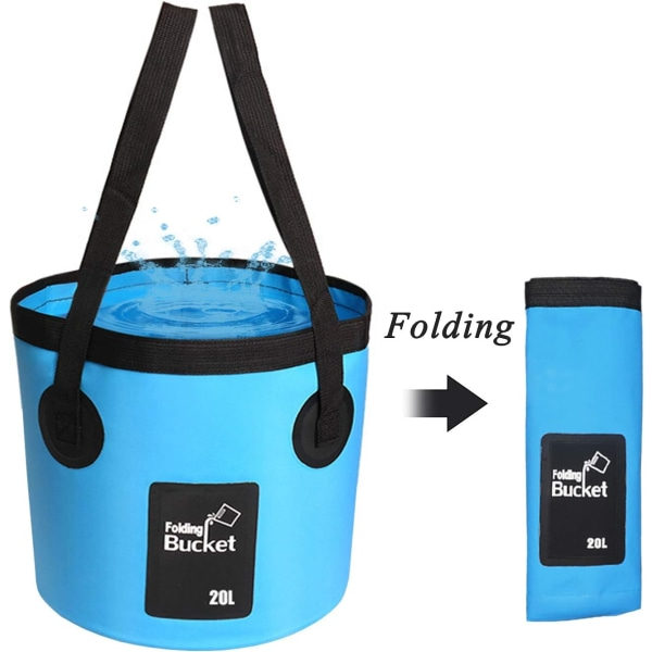 Sammenklappelig spand, 5 gallon spand Multifunktionel bærbar vask Sammenklappelig spand Vandbeholder Fiske spand (blå)