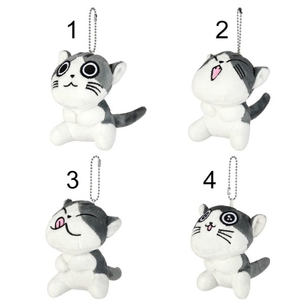 9CM Ca Cat Plysch Fylld Docka Nyckelring