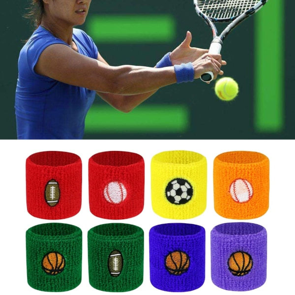 Barn Sport Armband Handled Svettband för Barn Fotboll Baseball Basket Sport Gult