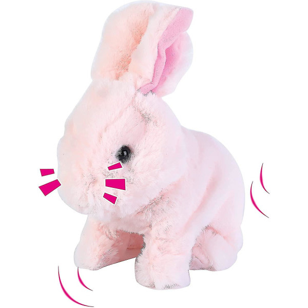 Simulering elektrisk plyschleksak Söt Bunny Bounce Bunny, rosa