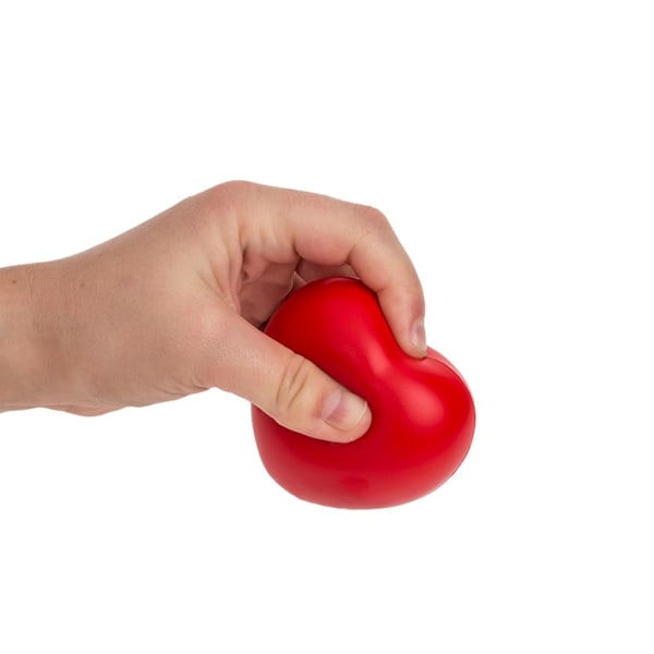 3-pakning - Stressball / Klemkule - Hjerte - 6 cm